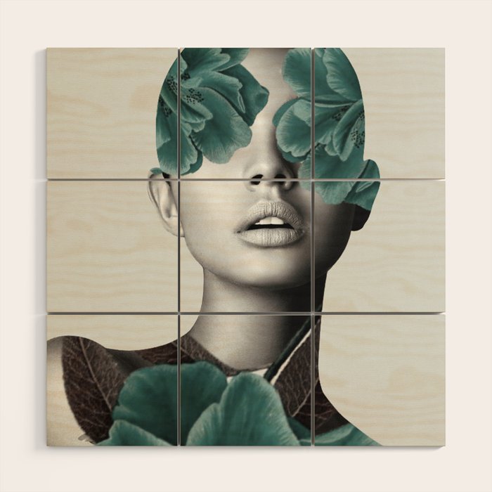 Floral Portrait (woman) Wood Wall Art Gallery Image 1