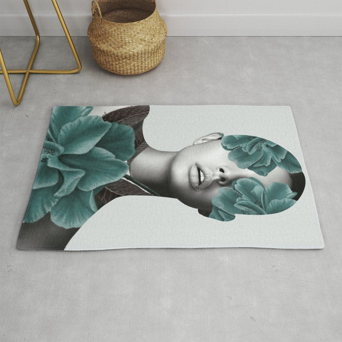 Floral Portrait (woman) Rug Gallery Image 1