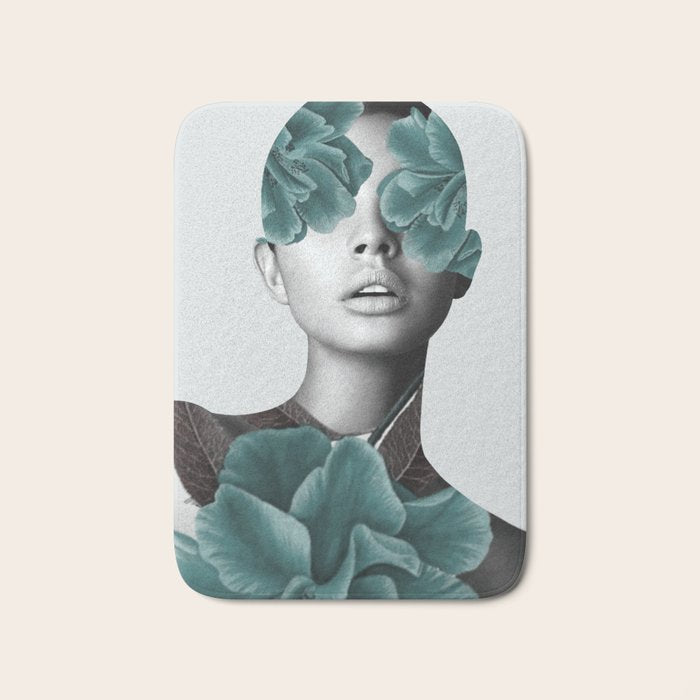 Floral Portrait (woman) Bath Mat Gallery Image 1