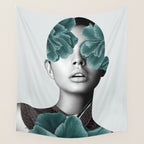 Floral Portrait (woman) Wall Tapestry Gallery Image 4