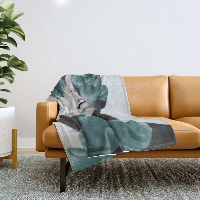 Floral Portrait (woman) Throw Blanket Gallery Image 1