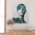 Floral Portrait (woman) Wall Tapestry Gallery Image 2