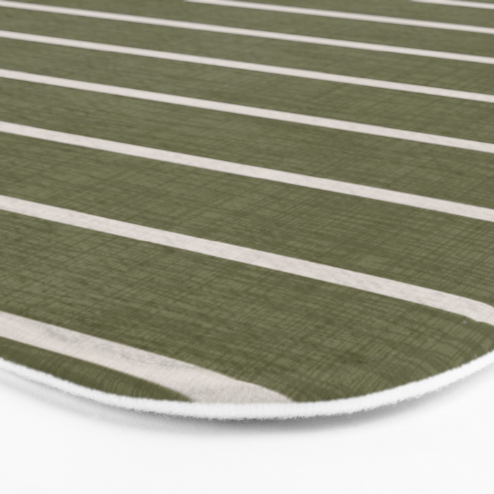Cozy Stripes In Olive Green Bath Mat Gallery Image 3