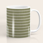 Cozy Stripes In Olive Green Coffee Mug Gallery Image 1