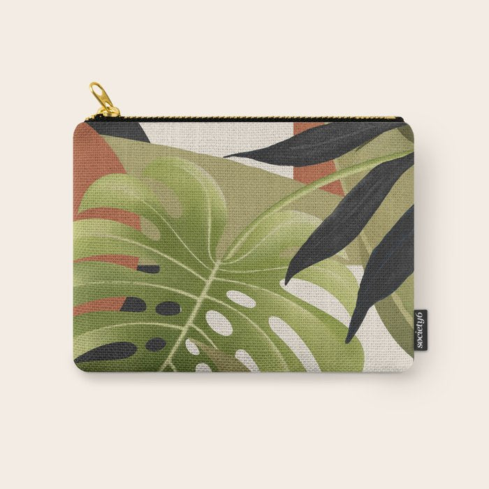 Abstract Art Tropical Leaves 69 Carry All Pouch Gallery Image 1