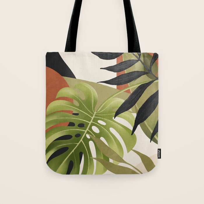 Abstract Art Tropical Leaves 69 Tote Bag Gallery Image 1