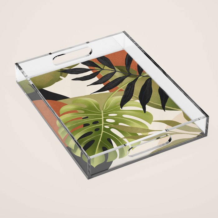 Abstract Art Tropical Leaves 69 Acrylic Tray Gallery Image 1