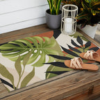 Abstract Art Tropical Leaves 69 Outdoor Rug Gallery Image 2