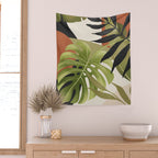Abstract Art Tropical Leaves 69 Wall Tapestry Gallery Image 2