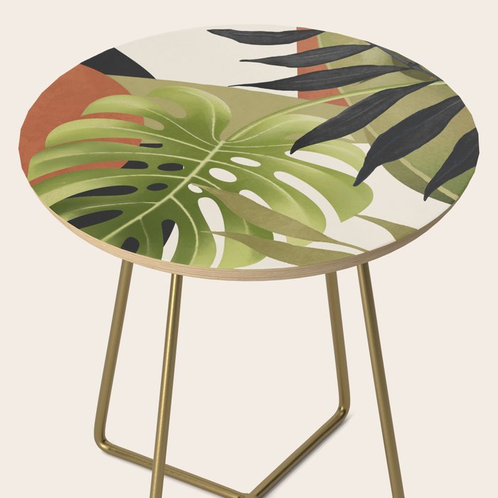Abstract Art Tropical Leaves 69 Side Table Gallery Image 2