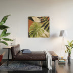Abstract Art Tropical Leaves 69 Wood Wall Art Gallery Image 2