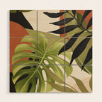 Abstract Art Tropical Leaves 69 Wood Wall Art Gallery Image 1