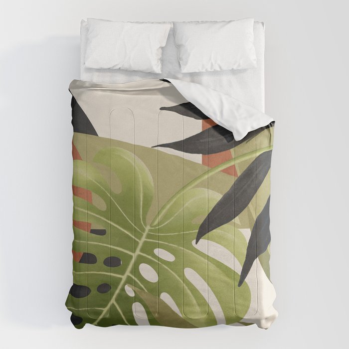 Abstract Art Tropical Leaves 69 Comforter Gallery Image 6