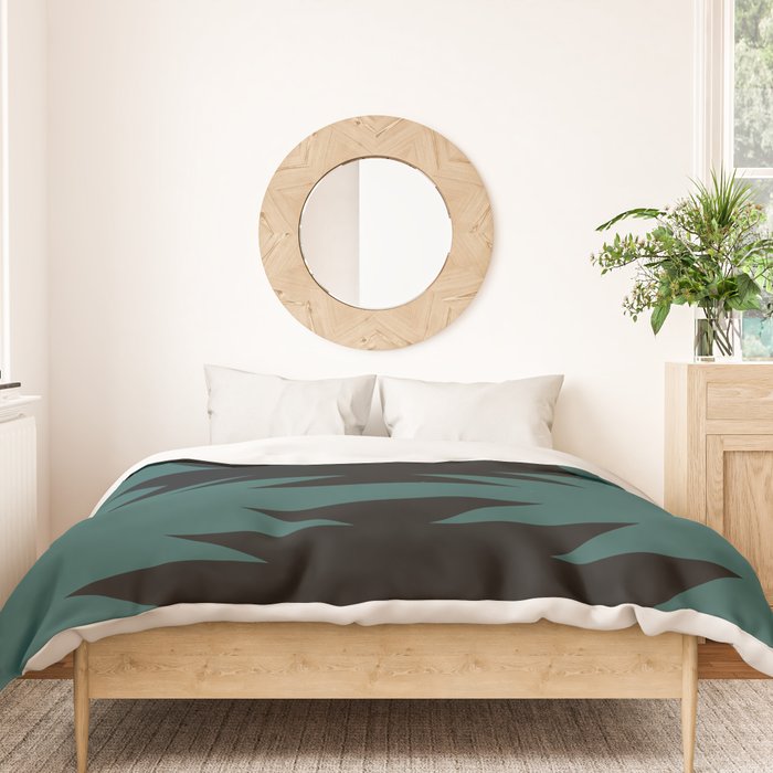 Geometric Southwestern Minimalism - Teal Green Duvet Cover Gallery Image 3