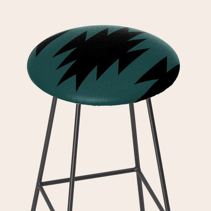 Geometric Southwestern Minimalism - Teal Green Stool Gallery Image 2