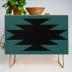 Geometric Southwestern Minimalism - Teal Green Credenza Gallery Image 1