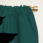 Geometric Southwestern Minimalism - Teal Green Window Curtain Gallery Image 2