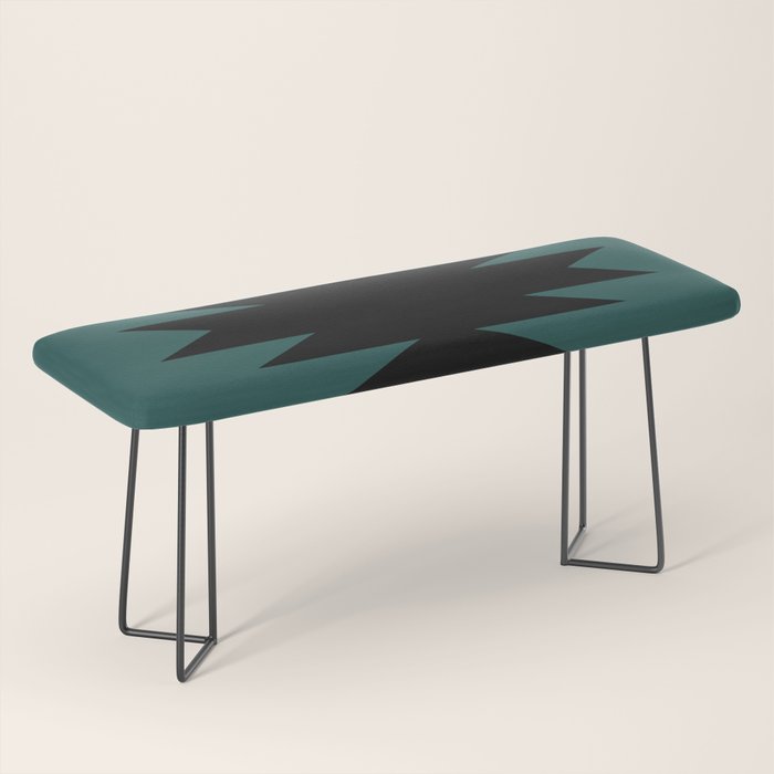 Geometric Southwestern Minimalism - Teal Green Bench Gallery Image 1