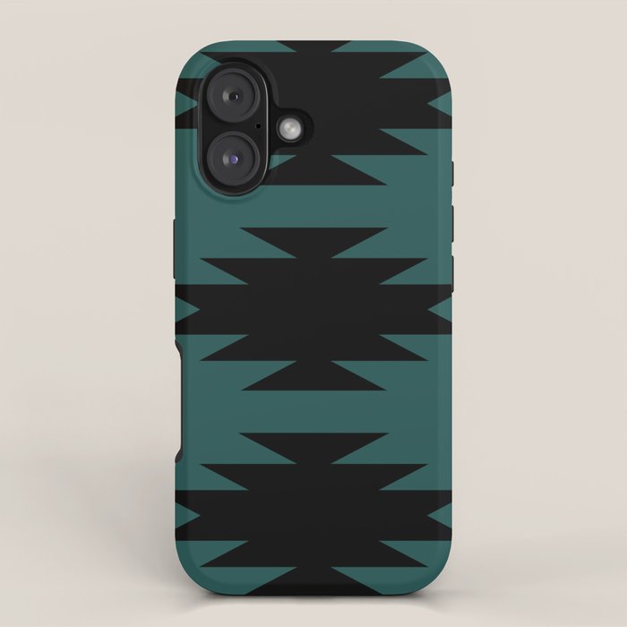 Geometric Southwestern Minimalism - Teal Green iPhone Case Gallery Image 1