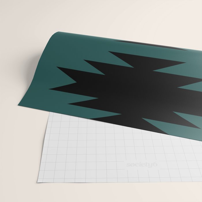 Geometric Southwestern Minimalism - Teal Green Wrapping Paper Gallery Image 2