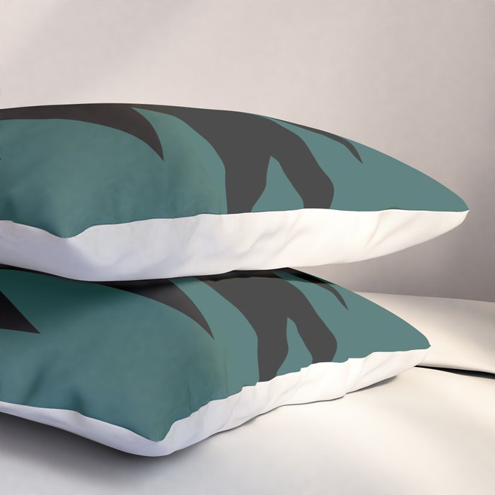 Geometric Southwestern Minimalism - Teal Green Pillow Sham Gallery Image 3