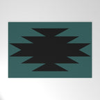 Geometric Southwestern Minimalism - Teal Green Welcome Mat Gallery Image 1