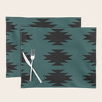 Geometric Southwestern Minimalism - Teal Green Placemat Gallery Image 1