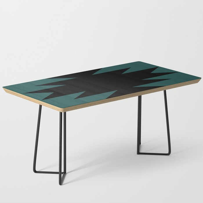 Geometric Southwestern Minimalism - Teal Green Coffee Table Gallery Image 1