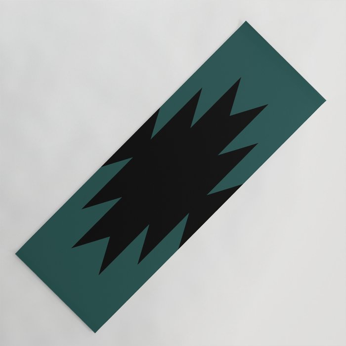 Geometric Southwestern Minimalism - Teal Green Yoga Mat Gallery Image 1