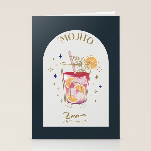 Mojito Cocktail Zodiac Sign Stationery Card Gallery Image 2