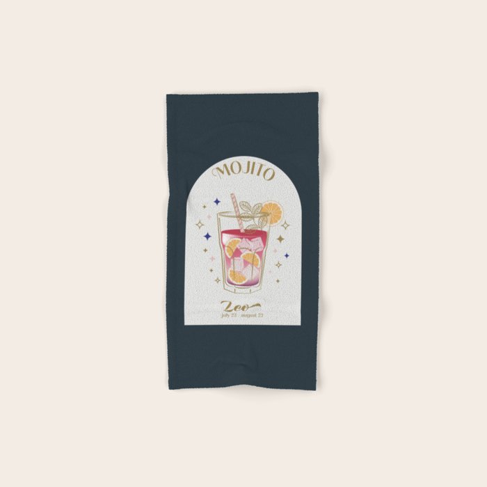 Mojito Cocktail Zodiac Sign Bath Towel Gallery Image 1