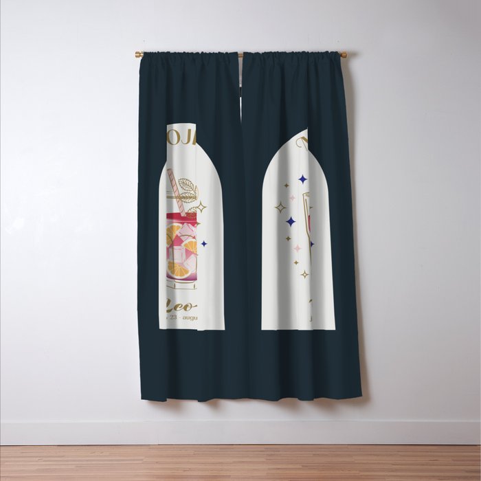 Mojito Cocktail Zodiac Sign Window Curtain Gallery Image 3