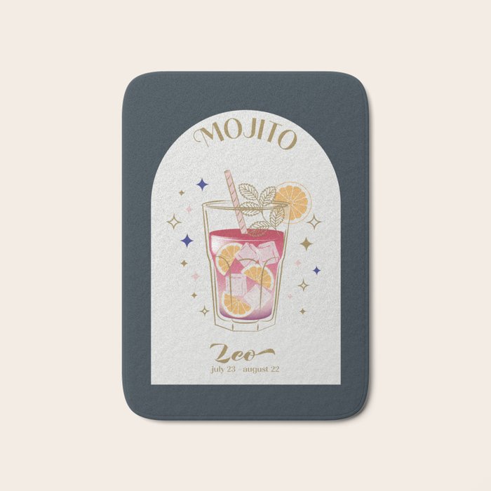 Mojito Cocktail Zodiac Sign Bath Mat Gallery Image 1