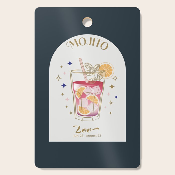 Mojito Cocktail Zodiac Sign Cutting Board Gallery Image 1