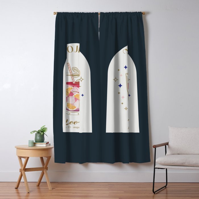 Mojito Cocktail Zodiac Sign Window Curtain Gallery Image 5
