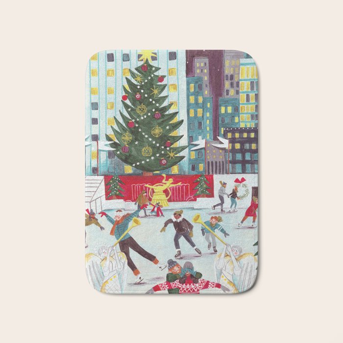 New York city ice rink Rockefeller center skating Bath Mat Gallery Image 1
