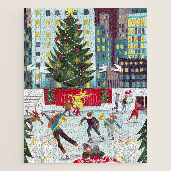 New York city ice rink Rockefeller center skating Jigsaw Puzzle Gallery Image 1