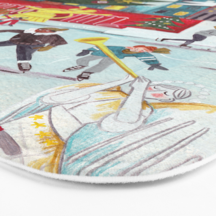 New York city ice rink Rockefeller center skating Bath Mat Gallery Image 3