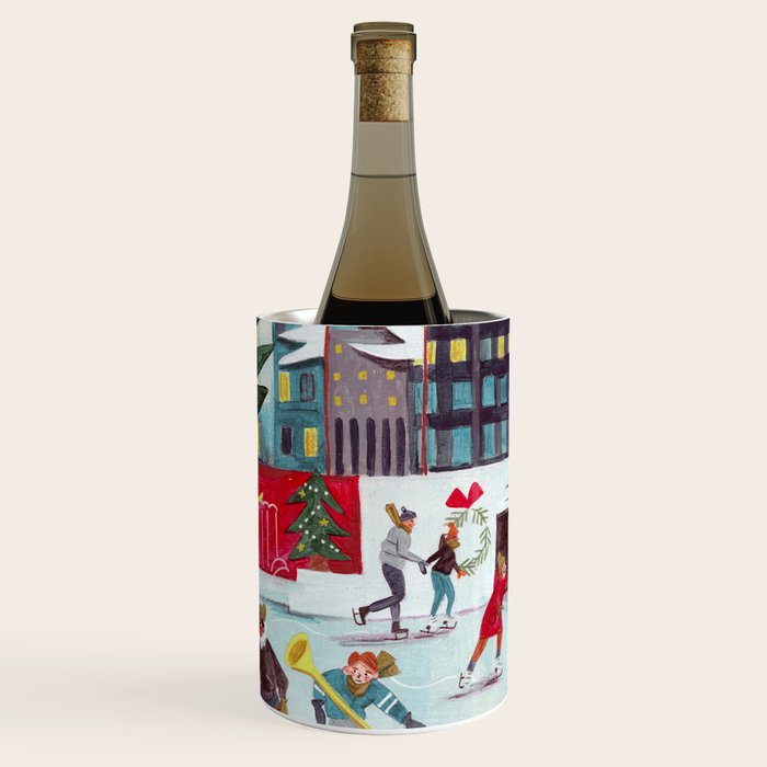 New York city ice rink Rockefeller center skating Wine Chiller Gallery Image 3