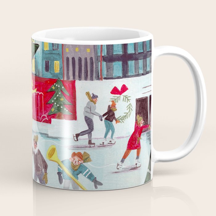 New York city ice rink Rockefeller center skating Coffee Mug Gallery Image 1
