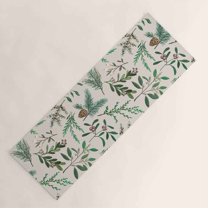 Winter Berry Pattern Yoga Mat Gallery Image 1