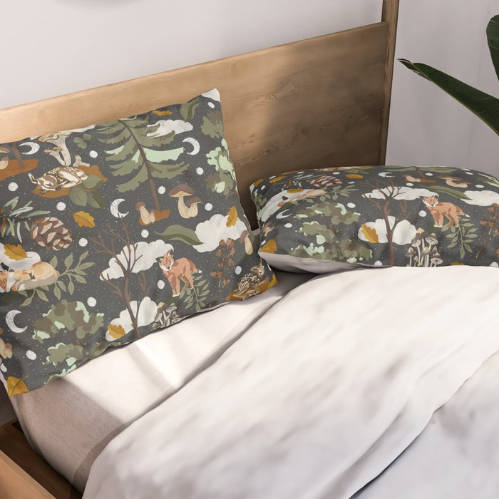 Baby animals in the dark forest DK Pillow Sham Gallery Image 2