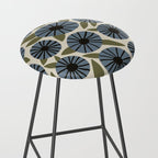 Floral Pattern / Slate Blue & Green Stool Gallery Image 2