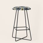 Floral Pattern / Slate Blue & Green Stool Gallery Image 1