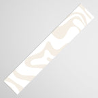 Liquid Swirl Abstract Pattern in Pale Beige and White Table Runner Gallery Image 3