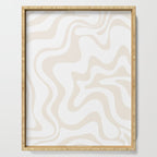 Liquid Swirl Abstract Pattern in Pale Beige and White Serving Tray Gallery Image 1