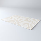 Liquid Swirl Abstract Pattern in Pale Beige and White Rug Gallery Image 3
