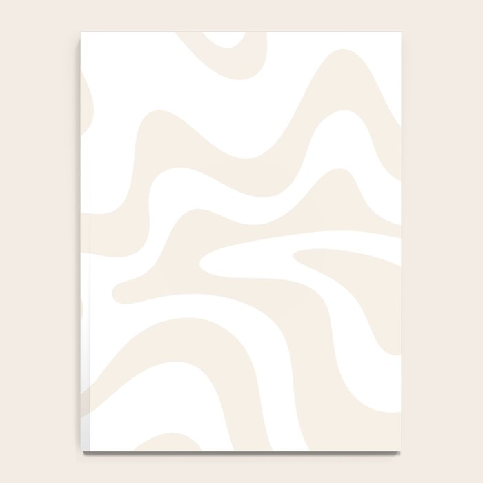 Liquid Swirl Abstract Pattern in Pale Beige and White Notebook Gallery Image 4