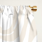 Liquid Swirl Abstract Pattern in Pale Beige and White Window Curtain Gallery Image 2