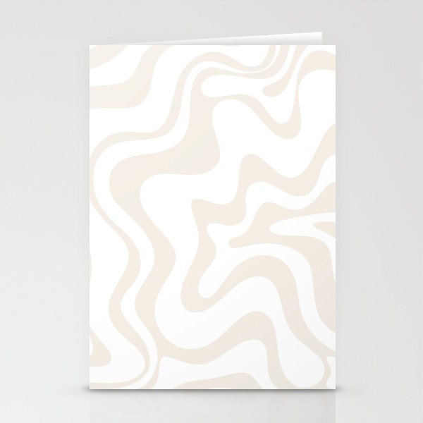 Liquid Swirl Abstract Pattern in Pale Beige and White Stationery Card Gallery Image 2